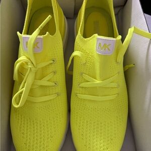 Michael Kors Vibrant Yellow Knit Sneakers